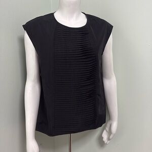 Lafayette 148 New York Black Pleated Tank size 6
